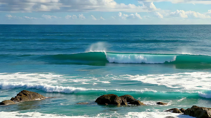 大海海浪礁石自然景观 大海海浪礁石自然景观