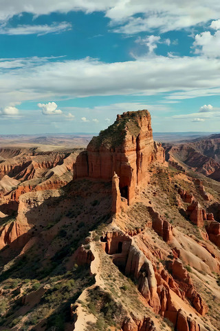 丹霞地貌高空俯瞰景观 丹霞地貌高空俯瞰景观