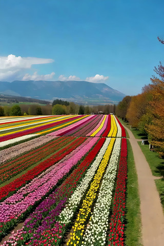 多彩郁金香花海景观 多彩郁金香花海景观