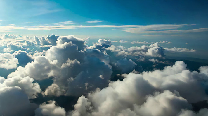 高空俯瞰蓝天白云景观 高空俯瞰蓝天白云景观