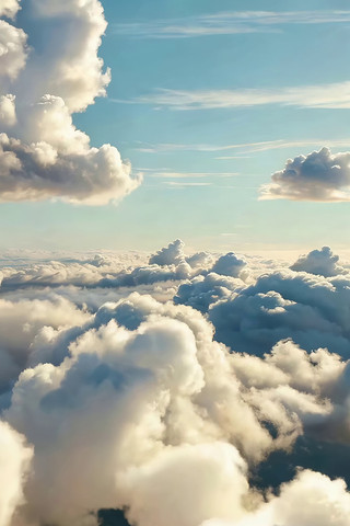 高空俯瞰云海蓝天 高空俯瞰云海蓝天