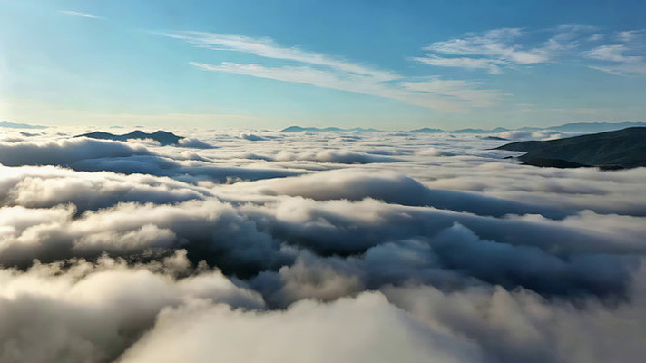 高空俯瞰云海自然景观 高空俯瞰云海自然景观