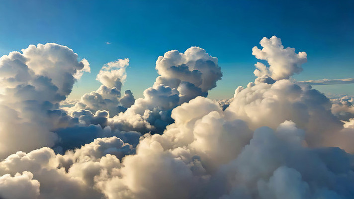 高空视角壮观云海景象 高空视角壮观云海景象
