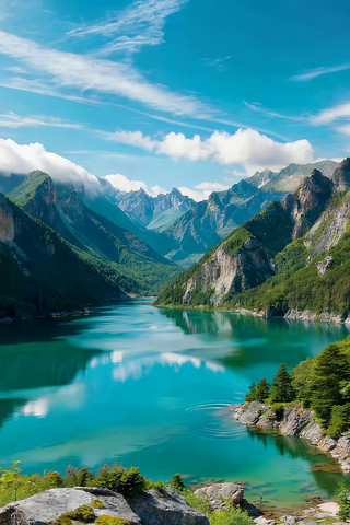 高山湖泊自然风光 高山湖泊自然风光