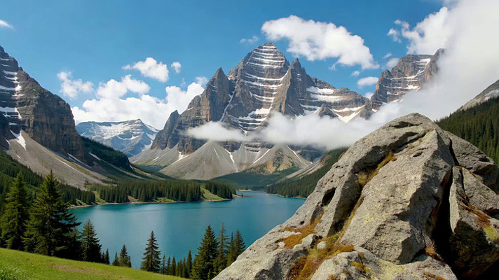 高山湖泊自然风光 高山湖泊自然风光