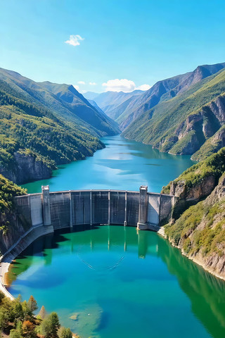 高山峡谷间的水库风光 高山峡谷间的水库风光