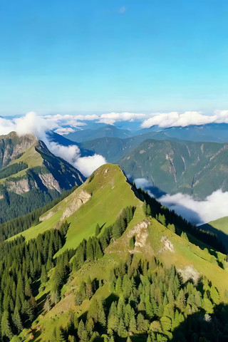 高山云海自然风光俯瞰 高山云海自然风光俯瞰