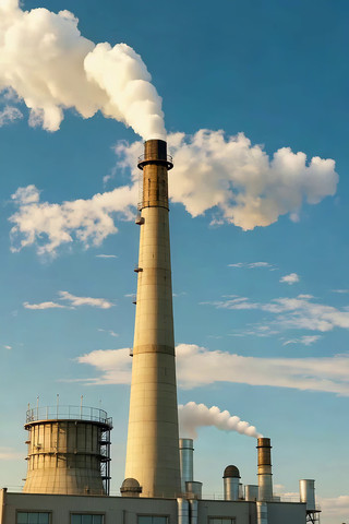 工厂烟囱冒烟场景 工厂烟囱冒烟场景