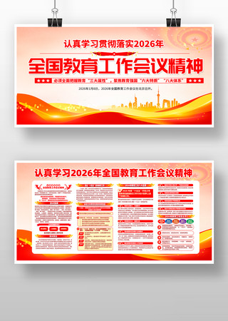 贯彻2026年全国教育工作会议精神展板 贯彻2026年全国教育工作会议精神展板