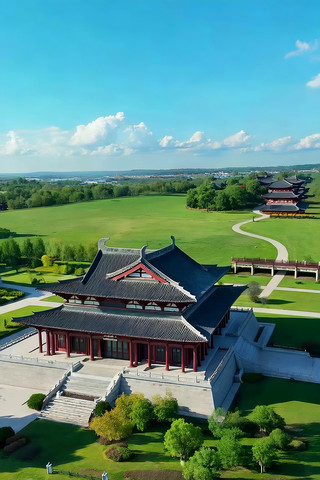 古建筑航拍全景 古建筑航拍全景