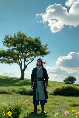 ��װ�������ڲݵ���ľ��