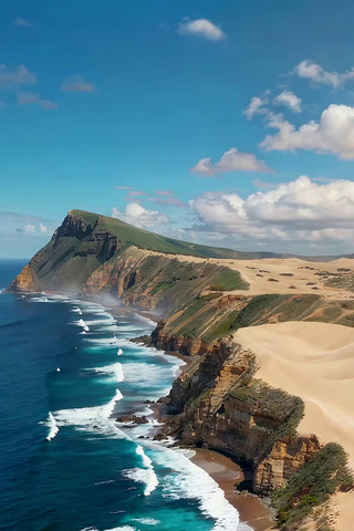 海岸悬崖与沙滩风光 海岸悬崖与沙滩风光