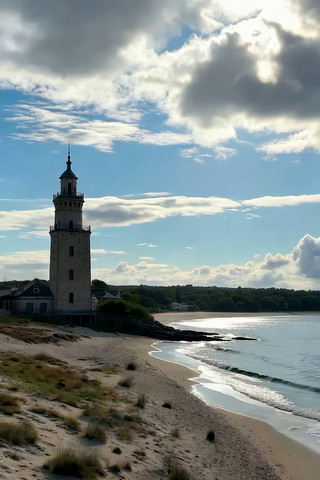 海边灯塔自然风光 海边灯塔自然风光