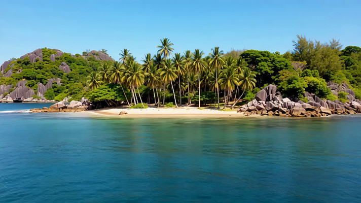 海岛椰林海景风光 海岛椰林海景风光