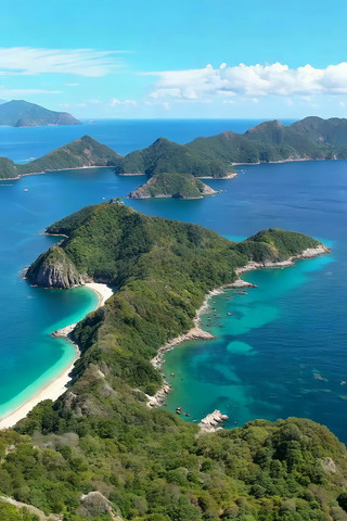 海岛自然风光俯瞰 海岛自然风光俯瞰