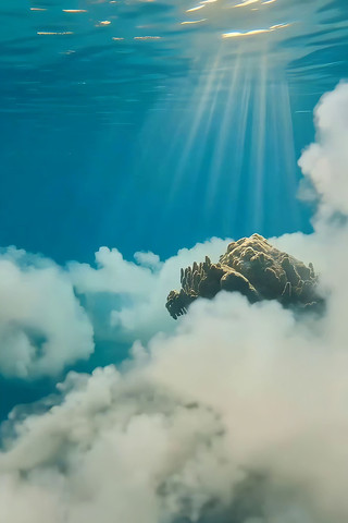 海底云雾缭绕的珊瑚景观 海底云雾缭绕的珊瑚景观