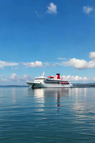 海上大型游轮全景 海上大型游轮全景