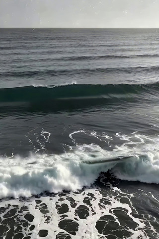 海上翻涌的波浪全景 海上翻涌的波浪全景