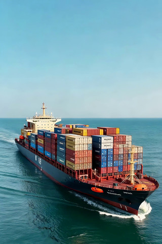 海上集装箱货轮航行画面 海上集装箱货轮航行画面