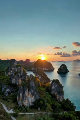 海上日出自然风光俯瞰 海上日出自然风光俯瞰