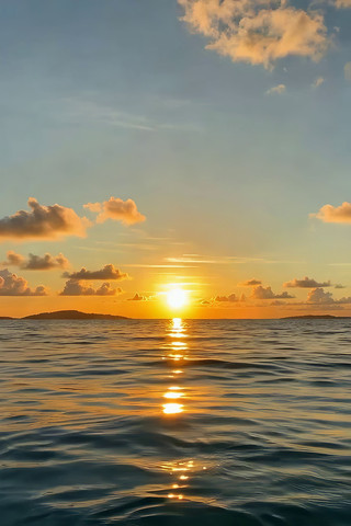 海上日落自然风光 海上日落自然风光
