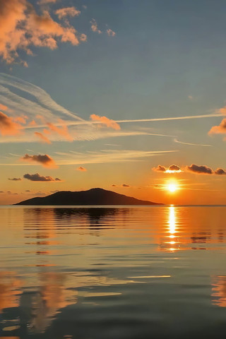 海上日落自然风光 海上日落自然风光