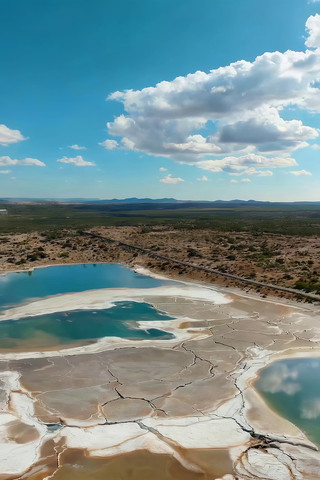 航拍青海盐湖自然风光全景 航拍青海盐湖自然风光全景