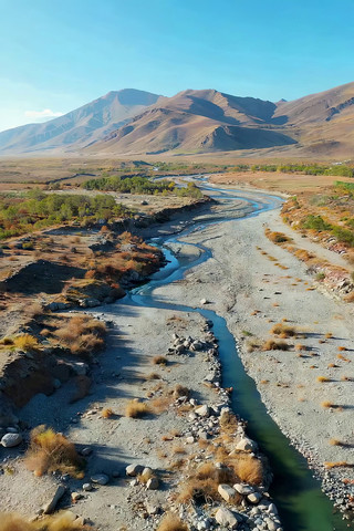 河谷山脉自然风光航拍 河谷山脉自然风光航拍
