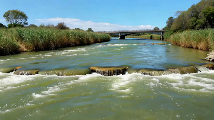 河流上的桥梁自然风光 河流上的桥梁自然风光