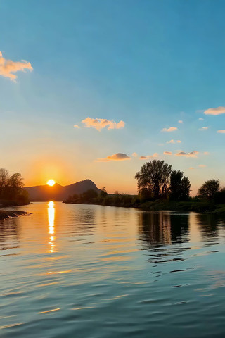 河畔日落自然风光 河畔日落自然风光