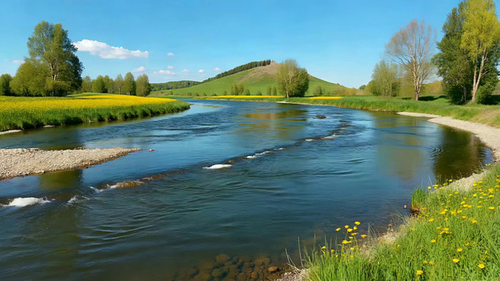 河畔田野自然风光 河畔田野自然风光