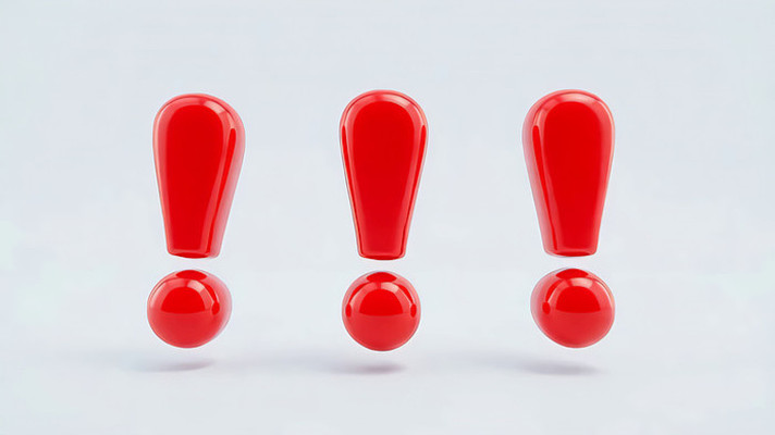 红色立体感叹号元素 红色立体感叹号元素