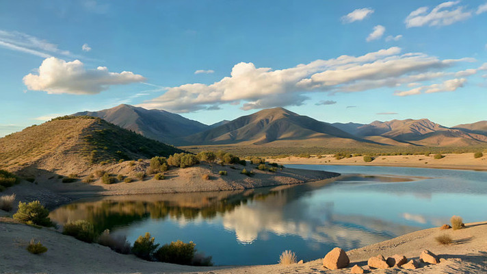 湖泊山脉自然风光全景 湖泊山脉自然风光全景