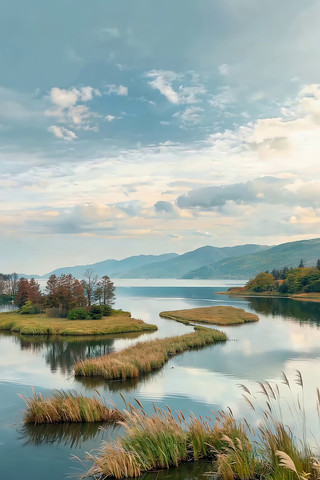 湖泊自然风光全景 湖泊自然风光全景