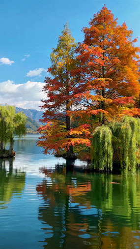 ������ɫ��ľ�羰