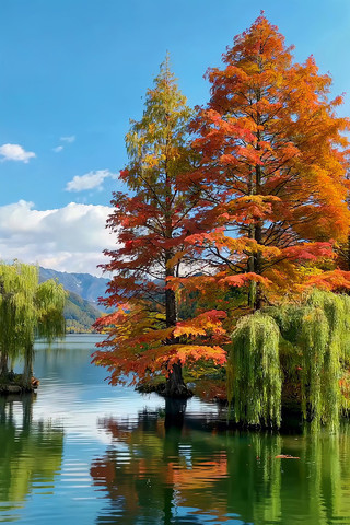 ������ɫ��ľ�羰