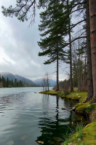 湖畔森林自然风光 湖畔森林自然风光