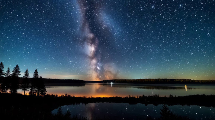 湖畔星空夜景素材 湖畔星空夜景素材