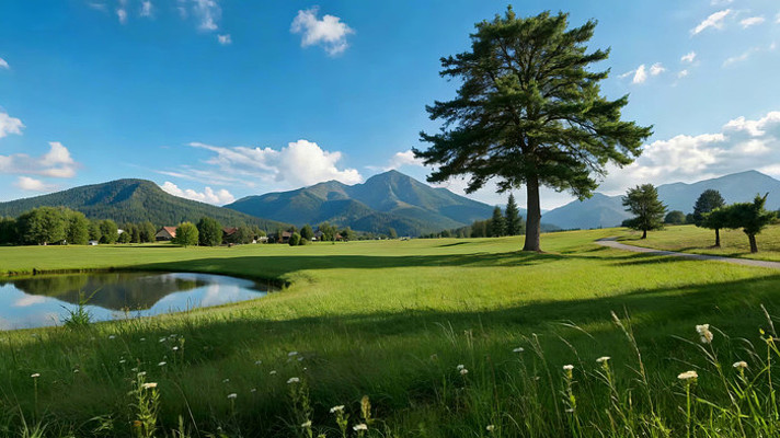 户外草地湖泊山林风景 户外草地湖泊山林风景