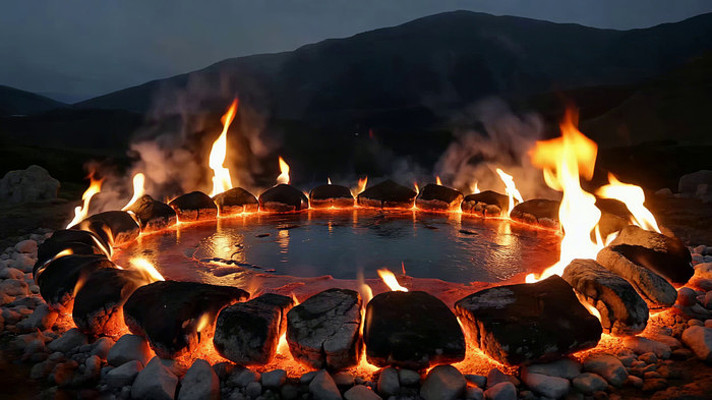 户外篝火燃烧景象 户外篝火燃烧景象