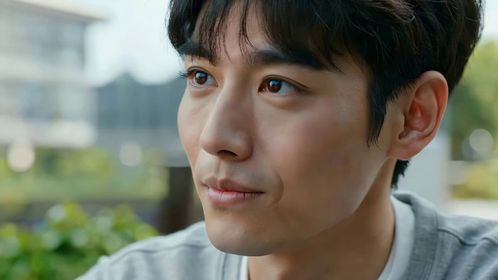 户外男子面部特写 户外男子面部特写