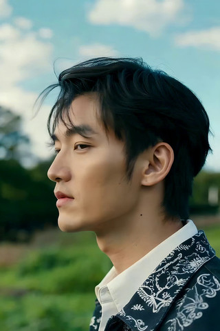 户外男子特写 户外男子特写