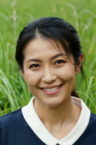 户外微笑女性近景 户外微笑女性近景