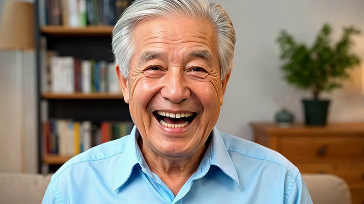 居家老人微笑特写素材 居家老人微笑特写素材