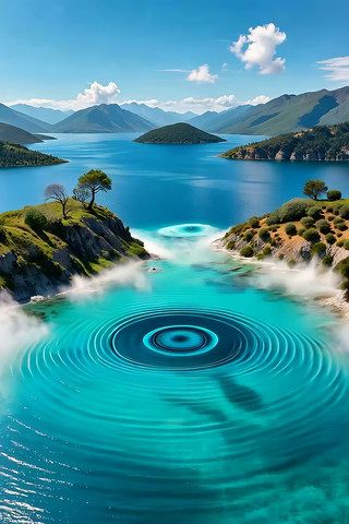 蓝色湖泊自然风光 蓝色湖泊自然风光