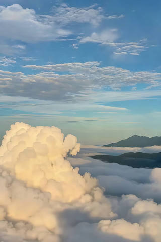 蓝天白云自然风光云海景观 蓝天白云自然风光云海景观