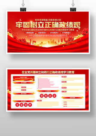 牢固树立正确政绩观学习教育党建展板 牢固树立正确政绩观学习教育党建展板