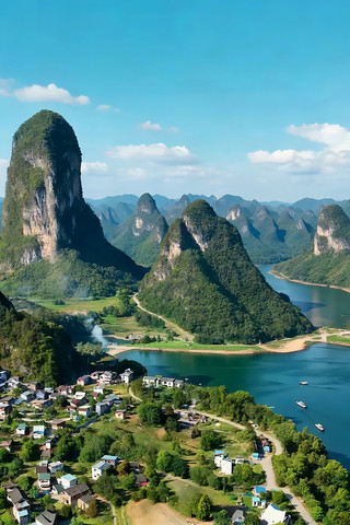 漓江山水风光航拍 漓江山水风光航拍