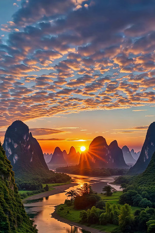 漓江山水日出风光 漓江山水日出风光