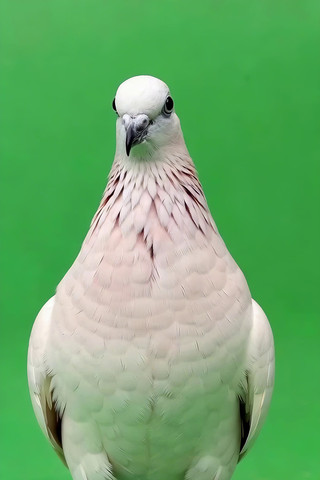 绿幕前站立的白鸽 绿幕前站立的白鸽